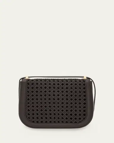 Ferragamo Double Gancini Woven Leather North-South Crossbody Bag | Thumbnail 3 Ferragamo Double Gancini Woven Leather North-South Crossbody Bag | Thumbnail 3
