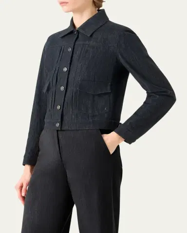 Akris Hilbert Short Stretch Denim Jacket | Thumbnail 4 Akris Hilbert Short Stretch Denim Jacket | Thumbnail 4