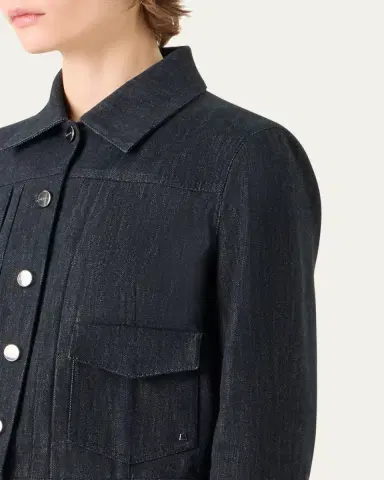Akris Hilbert Short Stretch Denim Jacket | Thumbnail 5 Akris Hilbert Short Stretch Denim Jacket | Thumbnail 5