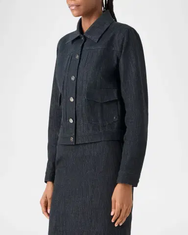 Akris Hilbert Short Stretch Denim Jacket | Thumbnail 10 Akris Hilbert Short Stretch Denim Jacket | Thumbnail 10