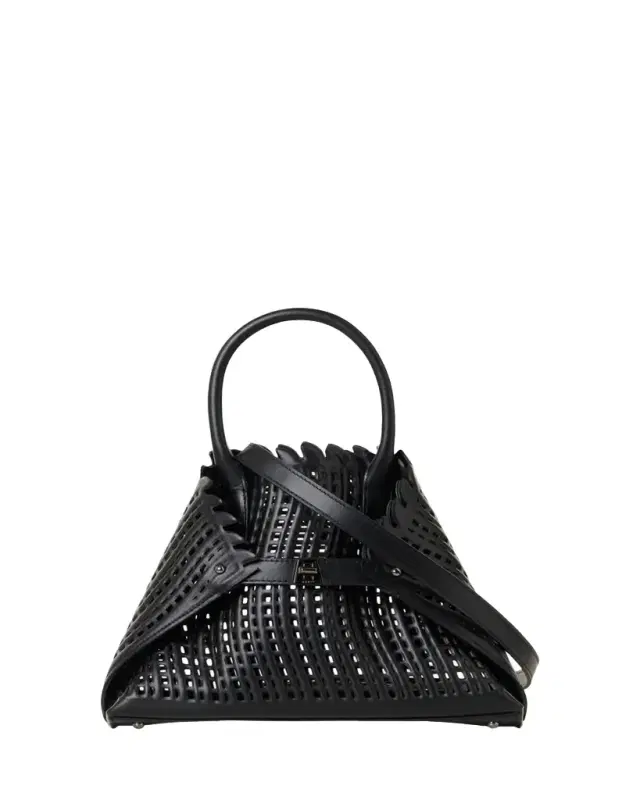 Akris Ai Little Cutout Leather Top-Handle Bag