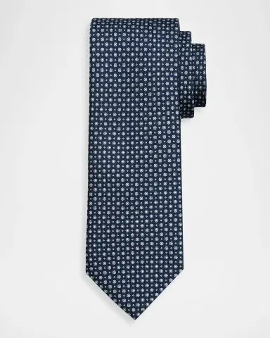 Brioni Men's Micro-Floral Silk Tie | Thumbnail 5