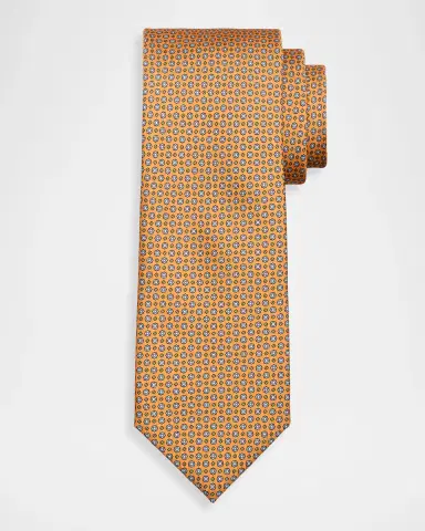 Brioni Men's Micro-Floral Silk Tie | Thumbnail 6