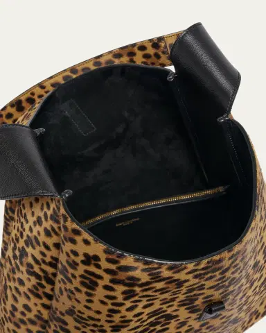 Saint Laurent Le 5 A 7 Large Animal-Print Calf Hair Shoulder Bag | Thumbnail 4 Saint Laurent Le 5 A 7 Large Animal-Print Calf Hair Shoulder Bag | Thumbnail 4