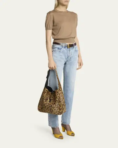 Saint Laurent Le 5 A 7 Large Animal-Print Calf Hair Shoulder Bag | Thumbnail 5 Saint Laurent Le 5 A 7 Large Animal-Print Calf Hair Shoulder Bag | Thumbnail 5