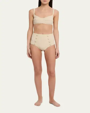 Lisa Marie Fernandez Seersucker Balconette Two-Piece Swimsuit | Thumbnail 2 Lisa Marie Fernandez Seersucker Balconette Two-Piece Swimsuit | Thumbnail 2
