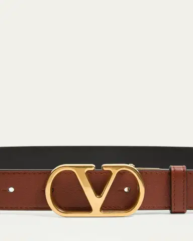 Valentino Garavani VLogo Signature Reversible Calfskin Belt, 30mm | Thumbnail 2