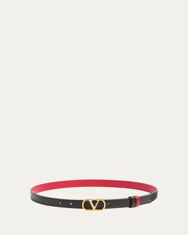 Valentino Garavani VLogo Signature Reversible Calfskin Belt, 30mm | Thumbnail 3
