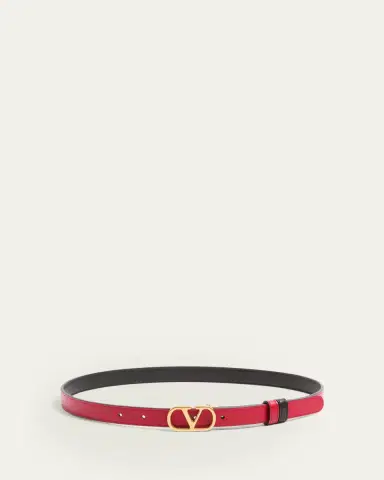 Valentino Garavani VLogo Signature Reversible Calfskin Belt, 30mm | Thumbnail 4