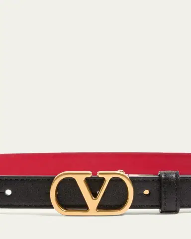 Valentino Garavani VLogo Signature Reversible Calfskin Belt, 30mm | Thumbnail 5