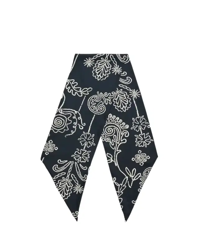 Giorgio Armani Men's Floral Artwork Silk Neck Scarf