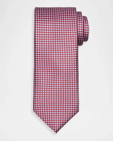 Brioni Men's Micro-Print Silk Tie | Thumbnail 2