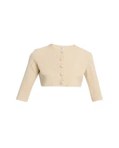 Lisa Marie Fernandez Seersucker Cropped Cardigan | Thumbnail 1 Lisa Marie Fernandez Seersucker Cropped Cardigan | Thumbnail 1