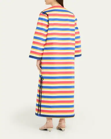 Rianna + Nina Embroidered Striped Cotton Maxi Dress | Thumbnail 3 Rianna + Nina Embroidered Striped Cotton Maxi Dress | Thumbnail 3