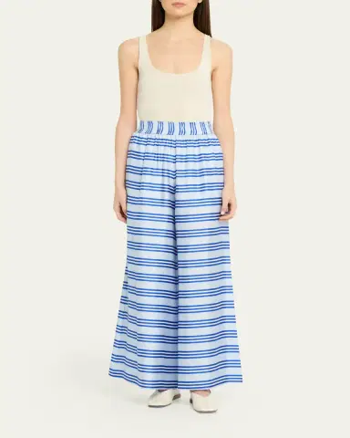 Rianna + Nina Wide-Leg Striped Silk Pants | Thumbnail 2 Rianna + Nina Wide-Leg Striped Silk Pants | Thumbnail 2