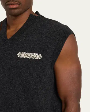 Simone Rocha Men's Embellished Merino Seam Bite Vest | Thumbnail 5 Simone Rocha Men's Embellished Merino Seam Bite Vest | Thumbnail 5