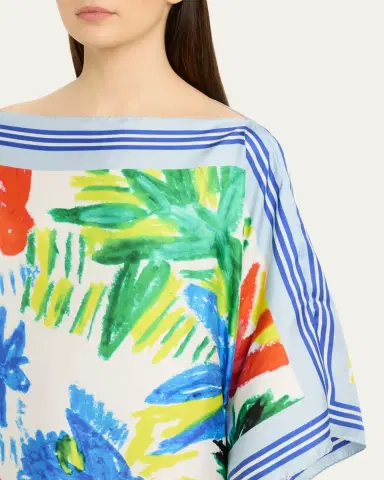 Rianna + Nina Tropica-Print Silk Maxi Caftan | Thumbnail 5 Rianna + Nina Tropica-Print Silk Maxi Caftan | Thumbnail 5