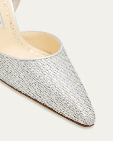 Manolo Blahnik 70mm Taylerbinu Woven Metallic Leather Pumps | Thumbnail 3