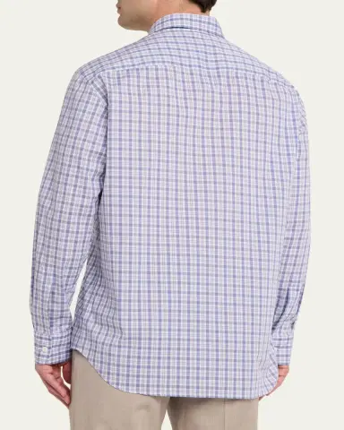 Brioni Men's Plaid Cotton Sport Shirt | Thumbnail 3 Brioni Men's Plaid Cotton Sport Shirt | Thumbnail 3