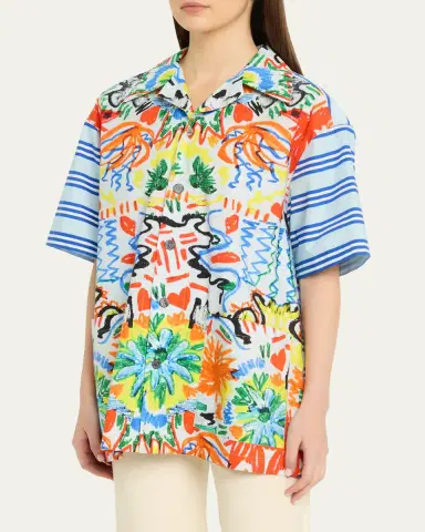 Rianna + Nina Tropical-Print Cotton Shirt | Thumbnail 4 Rianna + Nina Tropical-Print Cotton Shirt | Thumbnail 4