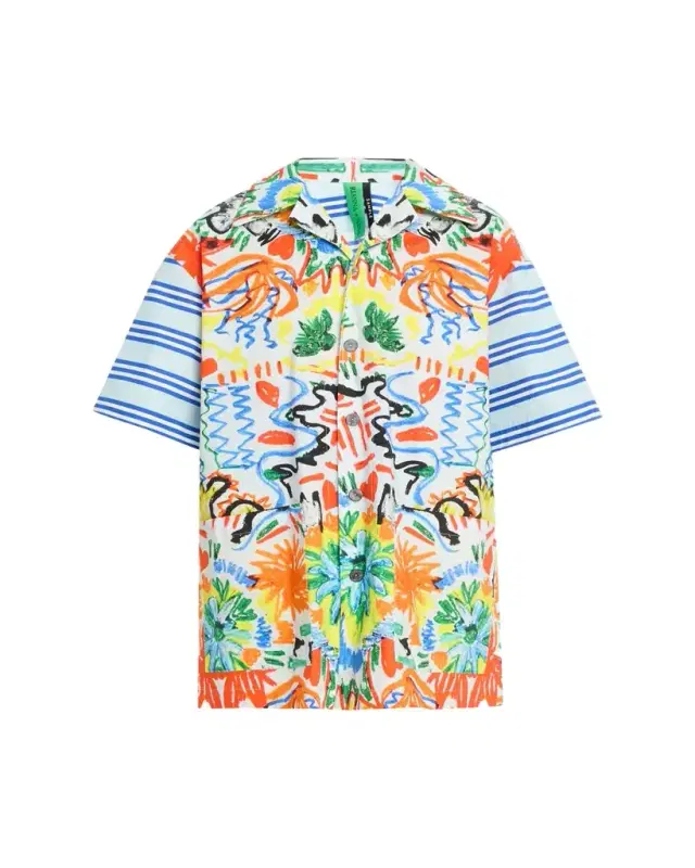 Tropical-Print Cotton Shirt