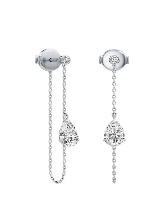 Unsaid Tear Lab-Grown Diamond Pure Drop Earrings