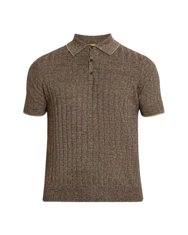 Men's Rib-Knit Teddy Polo hirt