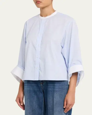 TWP Beau Striped Button-Front Shirt | Thumbnail 4 TWP Beau Striped Button-Front Shirt | Thumbnail 4