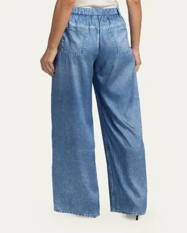 Kobi Halperin Sage Denim-Print Wide-Leg Pants | Thumbnail 3