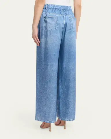 Kobi Halperin Sage Denim-Print Wide-Leg Pants | Thumbnail 7