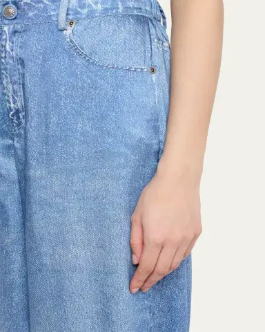 Kobi Halperin Sage Denim-Print Wide-Leg Pants | Thumbnail 9