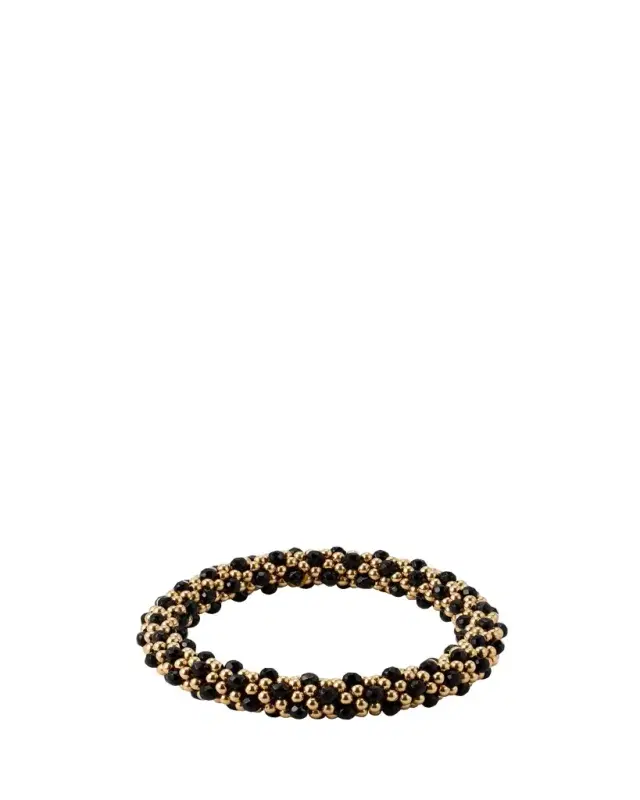14k Gold and Black Onyx Bead Bracelet