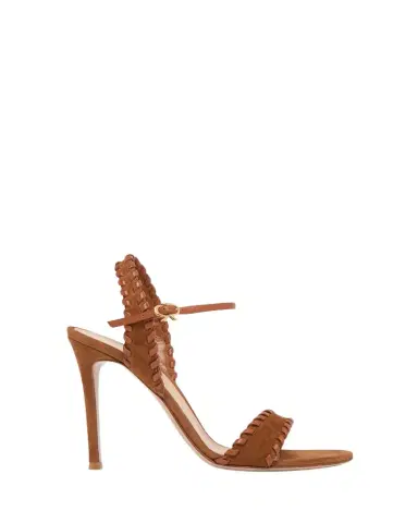Gianvito Rossi 105mm Whipstitch Suede Ankle-Strap Sandals | Thumbnail 1