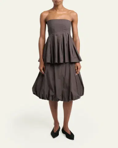 Proenza Schouler White Label Avine Pleated Strapless Peplum Top | Thumbnail 2