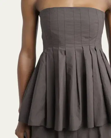 Proenza Schouler White Label Avine Pleated Strapless Peplum Top | Thumbnail 5