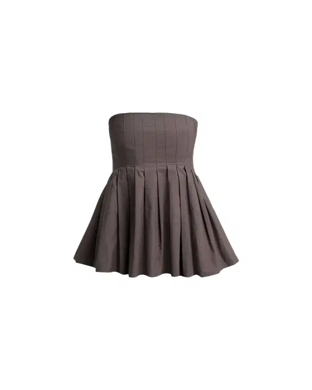Proenza Schouler White Label Avine Pleated Strapless Peplum Top