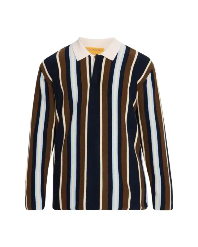 en's Cashmere ulti Stripe Long-Sleeve Polo Shirt