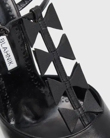Manolo Blahnik 105mm Maurata Leather Bow T-Strap Pumps | Thumbnail 5