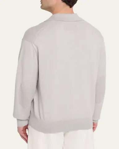 Guest In Residence Men's Cotton-Cashmere Allday Polo Sweater | Thumbnail 3 Guest In Residence Men's Cotton-Cashmere Allday Polo Sweater | Thumbnail 3