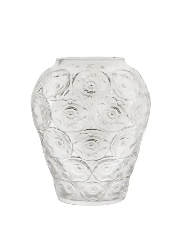 Lalique Anemones Medium Vase, 13"