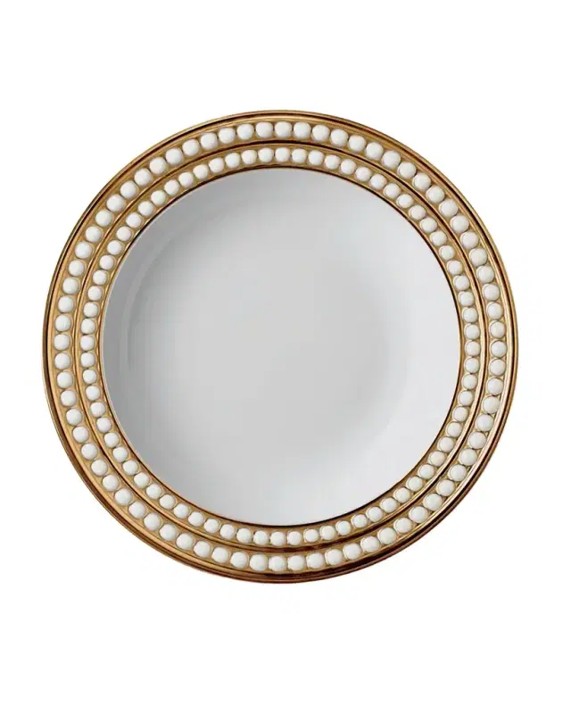 L 'Objet Perlee Gold Soup Plate