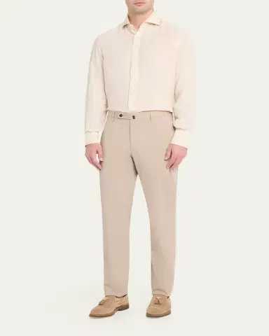 Incotex Men's Pressed-Crease Cotton Trousers | Thumbnail 6 Incotex Men's Pressed-Crease Cotton Trousers | Thumbnail 6