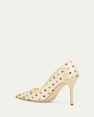 Manolo Blahnik Labama 105mm Polka-Dot Silk Stiletto Pumps | Thumbnail 2 Manolo Blahnik Labama 105mm Polka-Dot Silk Stiletto Pumps | Thumbnail 2