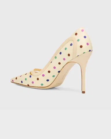 Manolo Blahnik Labama 105mm Polka-Dot Silk Stiletto Pumps | Thumbnail 4 Manolo Blahnik Labama 105mm Polka-Dot Silk Stiletto Pumps | Thumbnail 4