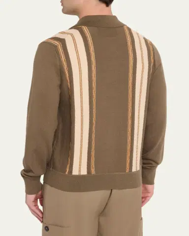 Guest In Residence Men's Cotton-Cashmere Ribbed Knit Shirt | Thumbnail 3 Guest In Residence Men's Cotton-Cashmere Ribbed Knit Shirt | Thumbnail 3