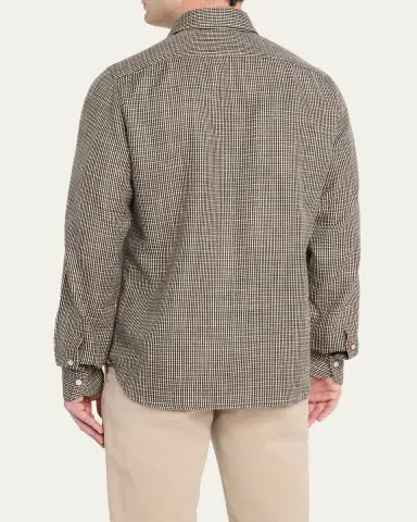 Kiton Men's Cashmere and Wool Check Overshirt | Thumbnail 3 Kiton Men's Cashmere and Wool Check Overshirt | Thumbnail 3