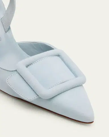 Manolo Blahnik 50mm Maysli Suede Buckle Slingback Pumps | Thumbnail 5 Manolo Blahnik 50mm Maysli Suede Buckle Slingback Pumps | Thumbnail 5