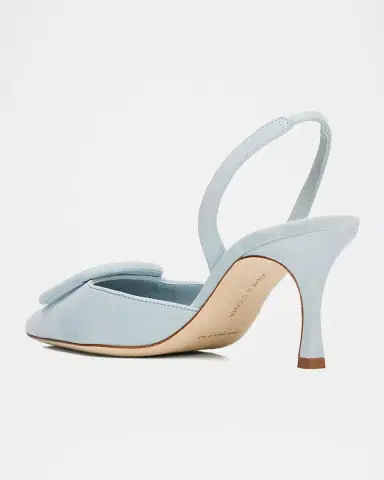 Manolo Blahnik 50mm Maysli Suede Buckle Slingback Pumps | Thumbnail 6 Manolo Blahnik 50mm Maysli Suede Buckle Slingback Pumps | Thumbnail 6