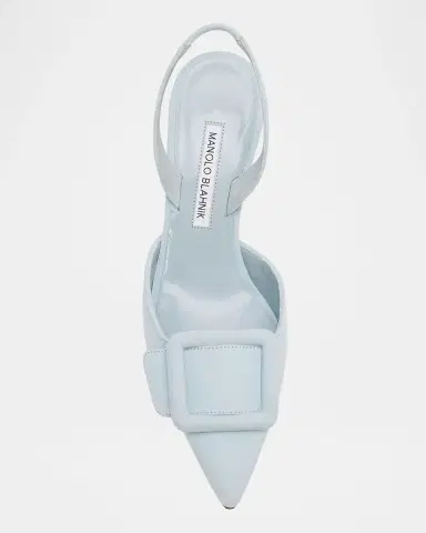 Manolo Blahnik 50mm Maysli Suede Buckle Slingback Pumps | Thumbnail 8 Manolo Blahnik 50mm Maysli Suede Buckle Slingback Pumps | Thumbnail 8