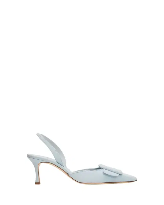 50mm Maysli Suede Buckle Slingback Pumps